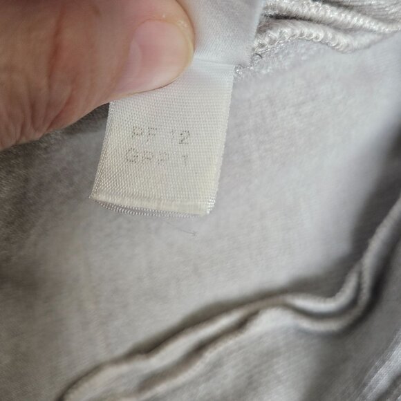 St. John Womens Open Front Knit Blazer Size 8 Gray Piped Trim Pocket Detail - Picture 4 of 11